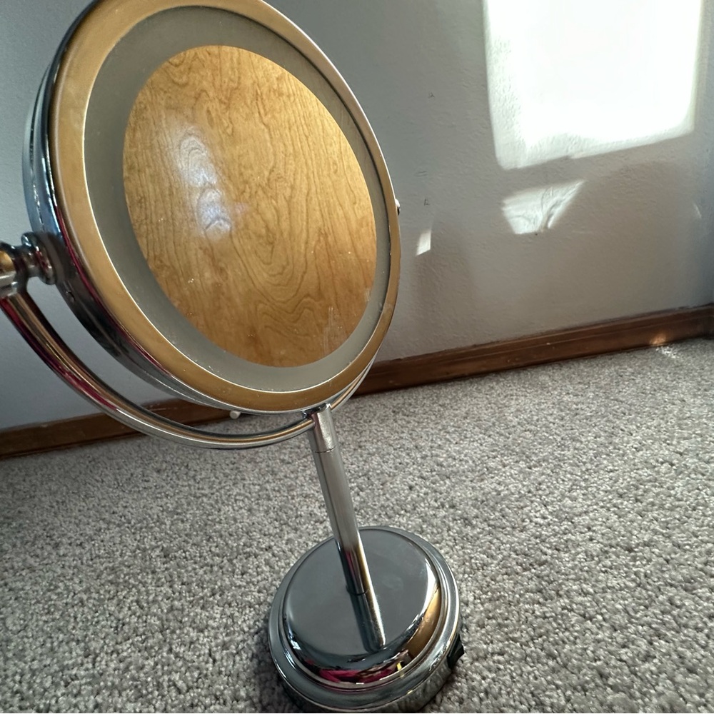 Gray Mini Mirror with Light.